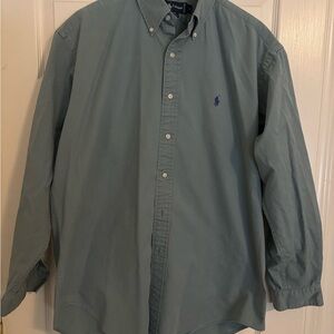 Ralph Lauren Men's Casual Blue Button Down Shirt
